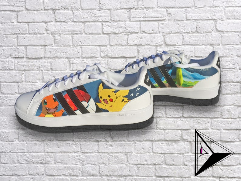 Starter Pokemon Custom Adidas Neo Cloudfoam Shoes Pikachu | Etsy