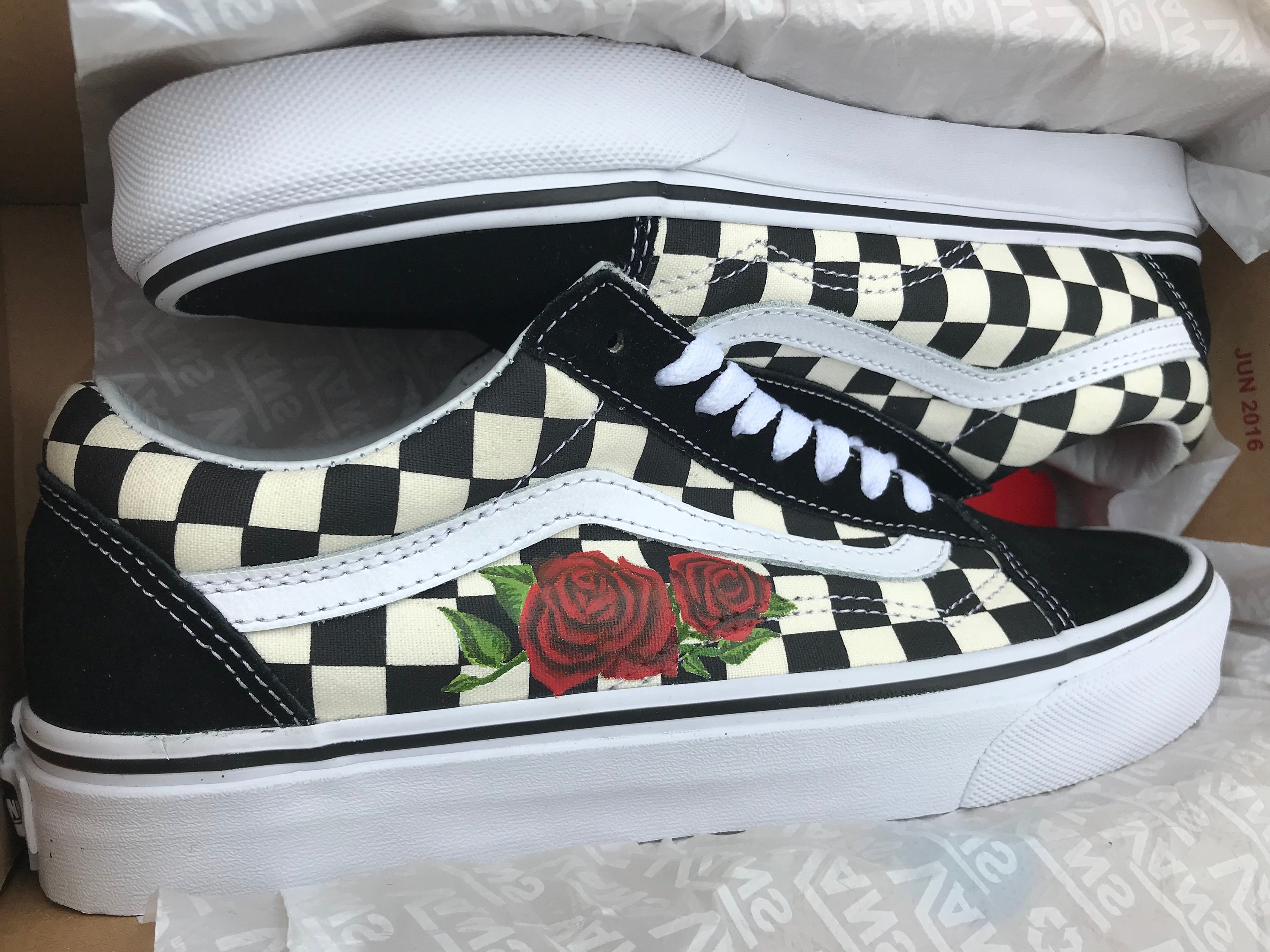 The Rose Collection - Custom hand painted Vans OLD SKOOL shoes