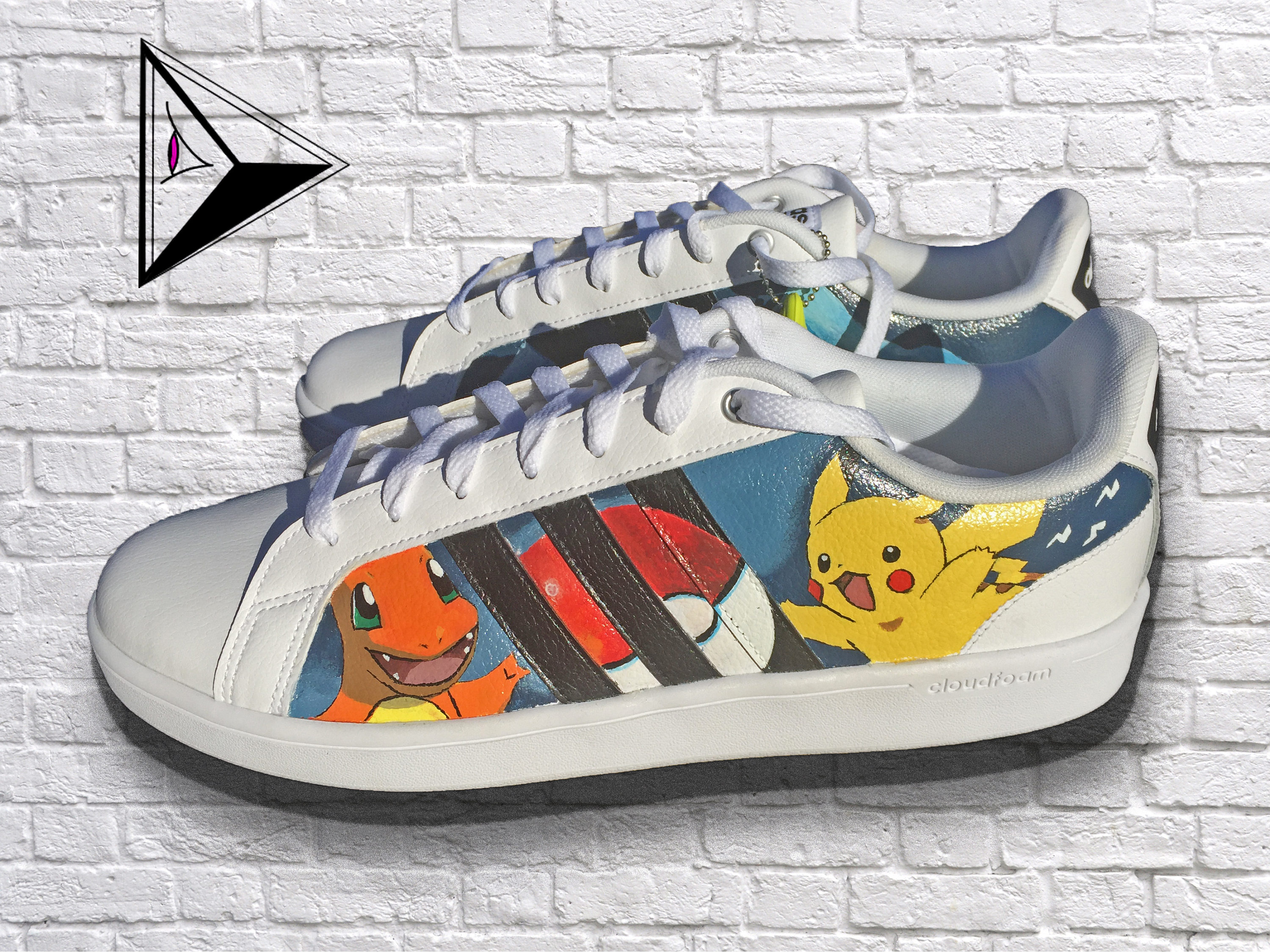 twaalf Bezet sector Starter Pokemon Custom Adidas Neo Cloudfoam Shoes Pikachu - Etsy