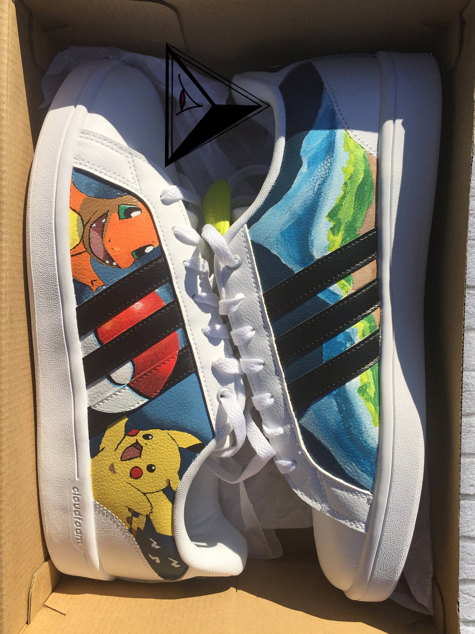 Starter Pokemon Custom Adidas Neo Cloudfoam Shoes Pikachu Adidas Shoes 