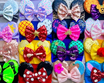 Baby Minnie Ears Headband / Mouse Ears Head band for Baby / Infant Bow with Ears