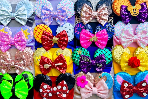 Baby Mouse Ears Headband, Infant Bow, Babies First Trip Minnie Ear