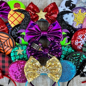 CLEARANCE FINAL SALE Mouse Ear Headbands / Christmas Mouse Ears / Halloween Mouse Ears / Princess Ears