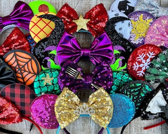 CLEARANCE FINAL SALE Mouse Ear Headbands / Christmas Mouse Ears / Halloween Mouse Ears / Princess Ears