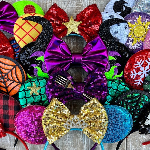 CLEARANCE FINAL SALE Mouse Ear Headbands / Christmas Mouse Ears / Halloween Mouse Ears / Princess Ears