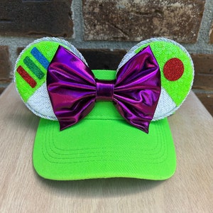 Space Ranger Mouse Ear Visor / Space Toy Themed Mouse Ears / Green Mouse Ear Visor