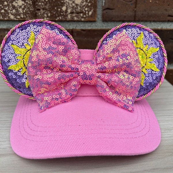 Pink Princess Mouse Ear Visor / Lost Princess Mouse Ears / Pink and Purple Mouse Ear Visor