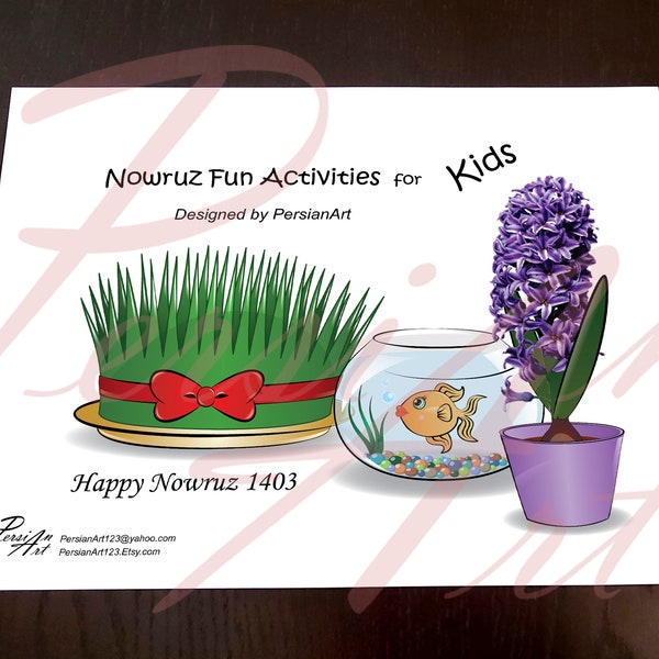 Nowrouz Activity Pages for Kids in English - سرگرمی نوروزی کودکان به زبان انگلیسی نسخه pdf