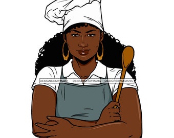 black woman cooking clipart