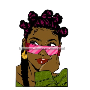 Ghetto Girl Gangster Street Girl Funky junge Frau Gesicht Urban Swag Hip Hop SVG JPG PNG Vektor Clipart Cricut Silhouette Circuit schneiden