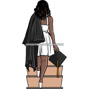 Graduación Mujer Cap Diploma Logro Educación Ceremonia Universitaria Éxito Estudiantil Graduado SVG JPG PNG Vector Clipart Cricut Cutting Files