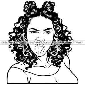 Gettho Woman Cool Glasses Street Girl Mean Face Melanin Black Queen Woman SVG JPG PNG Vector Clipart Cricut Silhouette Circuit Cut Cutting