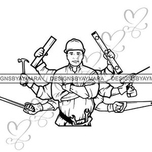 Handyman Service Repair Construction Carpenter Repairman Plumber Contractor Maintenance  .SVG .JPG.PNG Vector Clipart Circuit Cut Cutting
