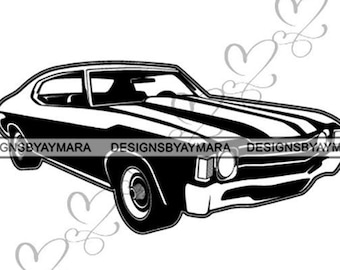 Muscle Car  Antique Old Classic Retro Transport Automobile Auto .SVG .JPG.PNG Eps Vector Clipart Cricut Silhouette Circuit Cut Cutting