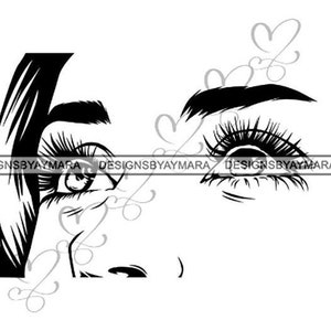 Eye Look Vision Human Female Ojos Sign Eyeball See Watching Eyebrow .SVG .JPG.PNG Vector Clipart Cricut Silhouette Circuit Cut Cutting