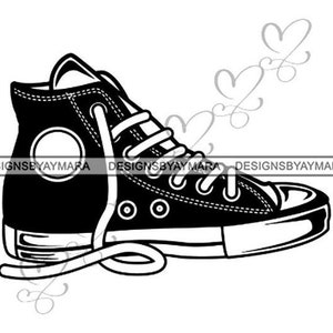 Sneaker Shoes Casual Training Isolated Fashion Sport Style Footwear .SVG .EPS .PNG Vector Clipart Cricut Silhouette Circuit Cut Cutting