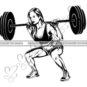 Fitness Frau Athletische Konkurrenzfähig starke Kraft Muskel Gym Körper muskulös. Svg. Jpg. PNG Vektor Clipart Cricut Silhouette Schaltung schneiden schneiden