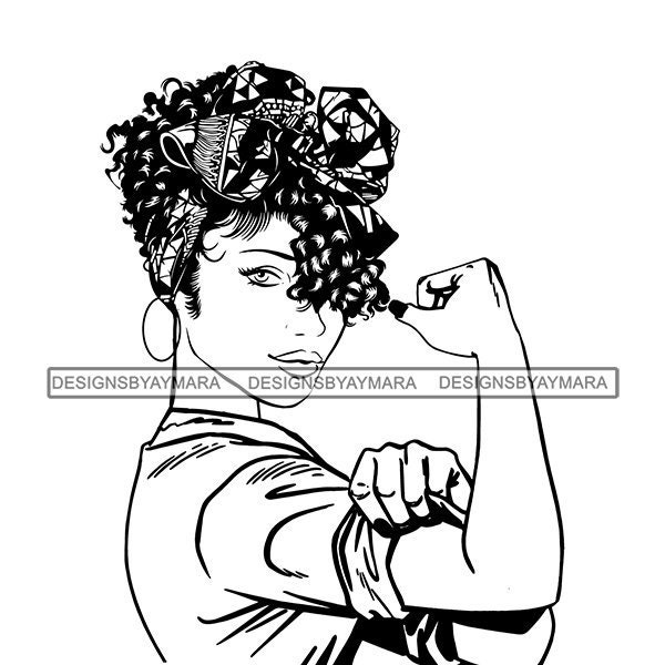 Black Woman We Can Do It Strong Diva Classy Lady Nubian Queen African .SVG .EPS .PNG Vector Clip art Digital Download Circuit Cut Cutting