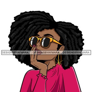 Afro Dope Woman Kinky Hairstyle Hipster Fashion Cool Glasses Hipster Melanin SVG JPG PNG Vector Designs Clipart Cricut Silhouette Cutting
