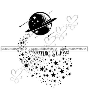 Shooting Star abstrakte Meteor Komet Nacht Himmel Meteorit funkeln Raum hell fallen SVG JPG PNG Vektor Clipart Cricut Silhouette schneiden
