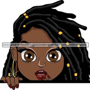 Afro Black Girl Peeking Glasses Black Girl Magic Melanin African American SVG JPG PNG Vector Clipart Cricut Silhouette Circuit Cut Cutting