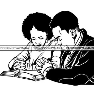 Pareja Negra orando Dios Señor Oraciones Orar Respetar Amor Verdadero Felicidad Adulto . Svg. Eps. PNG Jpg Vector Clipart Cricut Circuit Cut Cutting