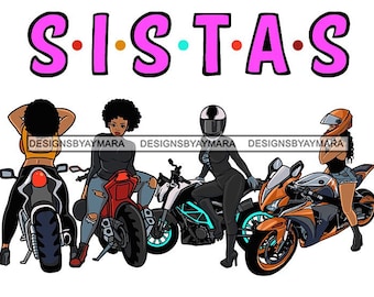 Biker Chics Sistas Women Rider Gang Motorcycle Superbike Sport Bike Helmet Gears Speed Angels SVG PNG JPG Print Cut Cutting Vector Designs