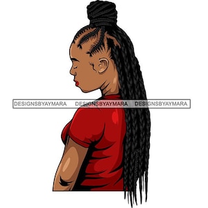 Melanin Woman Head Fulani Cornrows Long Braids Hairstyle Cornrows Box Braid Cornbraid Knotless SVG JPG PNG Vector Clipart Cricut Cutting