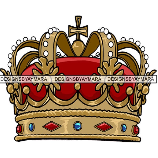 Crown Headwear Royalty Queen Royal Person Luxury King Authority Coronation Diadem Gold Jewelry .JPG .PNG .SVG Clipart Vector Not For Cutting