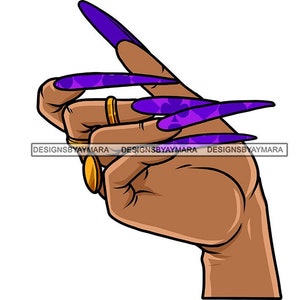 Woman Female Hands Purple Long Stiletto Nail Styles Manicure Cosmetic Business Logo Spa Beauty Salon SVG PNG JPG Print Cutting Vector Design