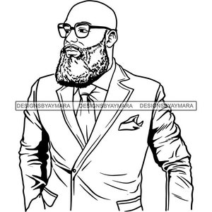 Schwarz attraktive Mann bärtigen schönen Hipster Modell Mode männlich Guy stilvolle Schnurrbart Nahaufnahme Macho Manly SVG PNG JPG Cricut schneiden