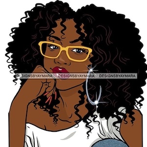 Afro Lady Black Beautiful Woman Bamboe Oorbellen Prachtige Melanin Popping Gezicht Charmante SVG PNG JPG Vector Clipart Cricut Cutting Cut Files