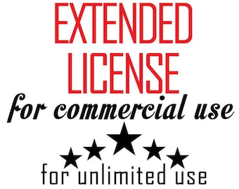 Extended Commercial License for Commercial Use of Patterns, Graphic Design - unlimited prints / usage