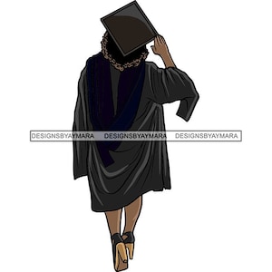 Graduation Woman Goals Achievement Diva Classy Lady Nubian Queen Afro African American EPS .PNG Vector Clipart Circuit Cut Cutting