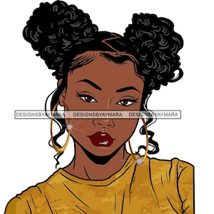 Afro Lady Black Beautiful Woman Bamboe Oorbellen Prachtige Melanin Popping Gezicht Charmante SVG PNG JPG Vector Clipart Cricut Cutting Cut Files