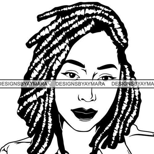Afro Woman SVG Diva Nubian Braid Dread Hairstyle Fabulous - Etsy