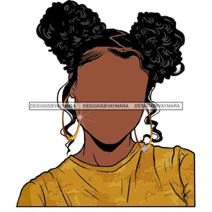 Afro Woman SVG Hair Logo Beauty Salon Puff Hair No Face Nubian Black Girl Magic JPG PNG Vector Clipart Cricut Silhouette Circuit Cutting