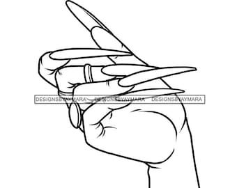 Woman Female Hands Long Nails Stiletto Nail Styles Manicure Cosmetic Business Logo Spa Beauty Salon SVG PNG JPG Print Cutting Vector Designs