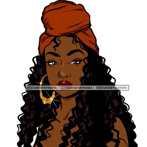 Afro Lady Black Beautiful Woman Bamboe Oorbellen Prachtige Melanin Popping Gezicht Charmante SVG PNG JPG Vector Clipart Cricut Cutting Cut Files