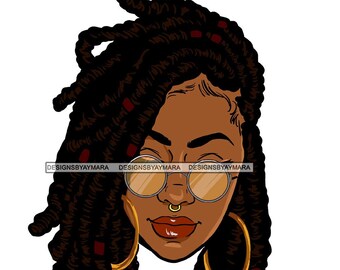 Afro Woman Bun Dreadlocks Hairstyle Nubian Melanin Popping Pretty Black Girl Magic BW SVG JPG PNG Vector Clipart Cricut Silhouette Cutting