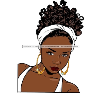 Afro Lady schwarz schöne Frau Bambus Ohrringe wunderschöne Melanin Popping Gesicht charmante SVG PNG JPG Vektor Clipart Cricut schneiden geschnitten Dateien