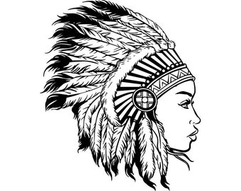 Download Indian Skull Headdress Native American Traditional Head Dress Tribe Chief Costume Feather Tattoo Design Logo Vector Clipart Cut Svg Eps Dxf Art Collectibles Digital Delage Com Br