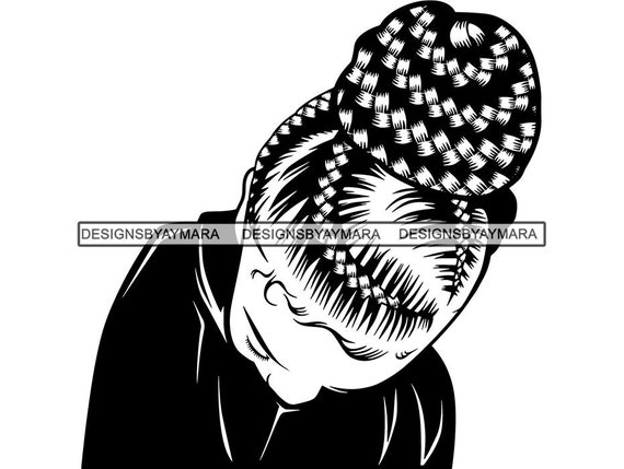 Black Woman Svg Braids Locs Dreads Hairstyle Beauty Salon Logo Etsy