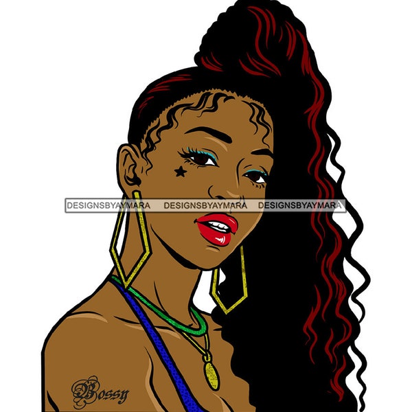 Ghetto Girl Gangster Street Girl Funky Young Woman Face Urban Swag Hip Hop SVG JPG PNG Vector Clipart Cricut Silhouette Circuit Cut Cutting