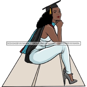 Graduación Mujer Cap Diploma Logro Educación Ceremonia Estudiante Success Graduate SVG JPG PNG Vector Clipart Cricut Cutting Files
