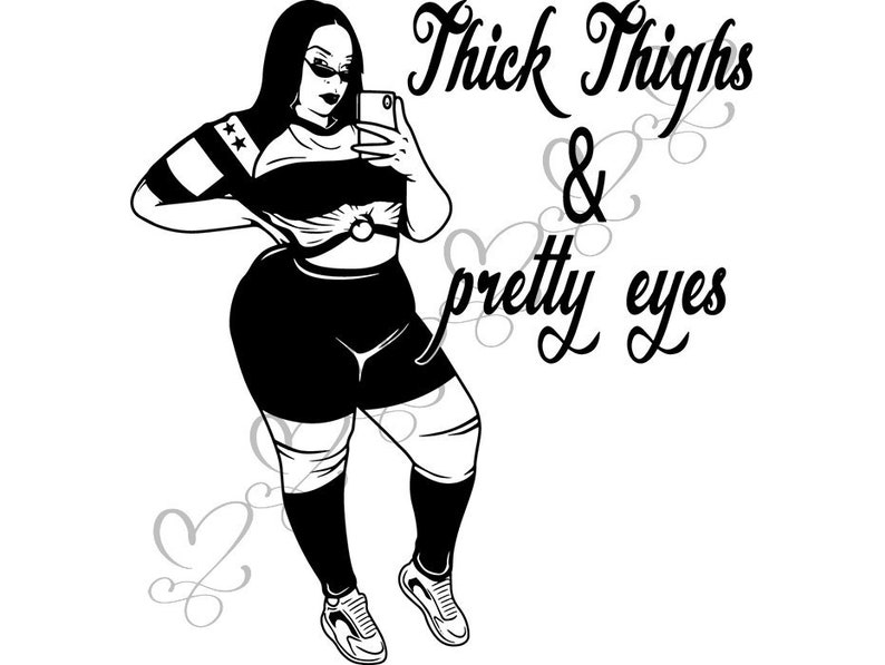 Download Thick Afro Woman SVG Big Bones Thighs Fat Sexy Sassy | Etsy