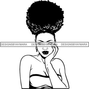 Afro Goddess SVG Woman Nubian Queen Fabulous Glamour Melanin Popping Sexy Woman Beautiful Female Classy Lady .JPG.PNG Vector Cutting Files
