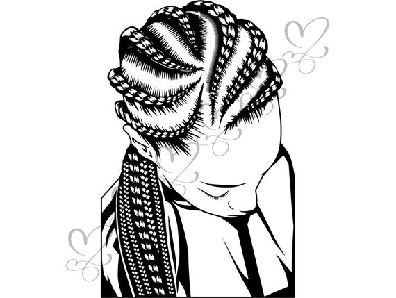 Black Woman Svg Braids Dreads Hairstyle Beauty Salon Logo Etsy