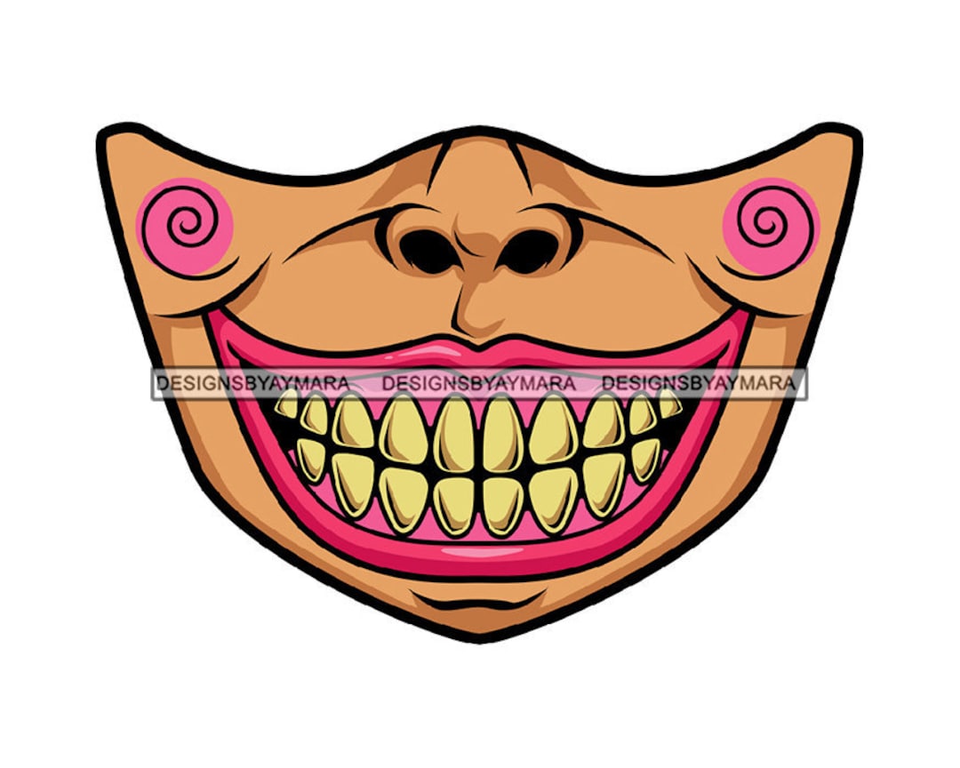 Hal Face Funny Half Face Comic Cute Designs for Mask Lips Bizarre Expression ...