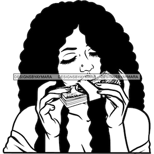 Ghetto Girl Gangster Street Girl Funky junge Frau Gesicht Urban Swag Hip Hop SVG JPG PNG Vektor Clipart Cricut Silhouette Circuit schneiden